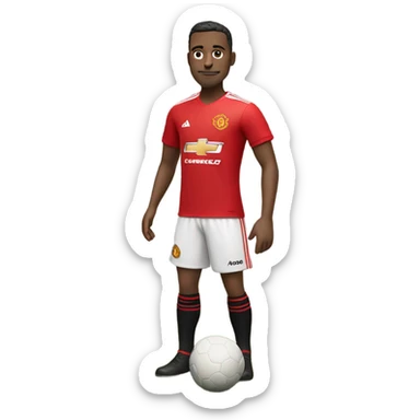 Create a man wearing a Manchester United kit sticker