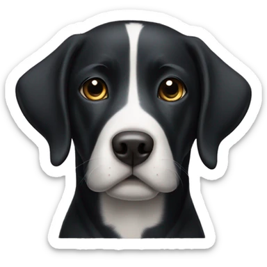 Black Labrador retriever with white patch on the chest sticker