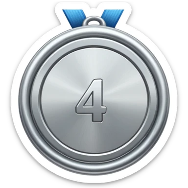 4th place steel medal sticker