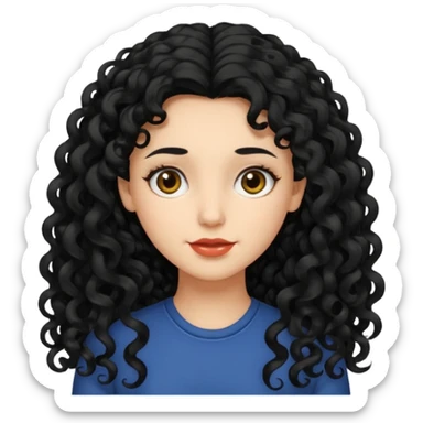 𝑅𝑎𝑔𝑎𝑧𝑧𝑎 𝑐𝑜𝑛 𝑐𝑎𝑝𝑒𝑙𝑙𝑖 𝑅𝑖𝑐𝑐𝑖 𝑛𝑒𝑟𝑖 𝑙𝑢𝑛𝑔ℎ𝑖 sticker