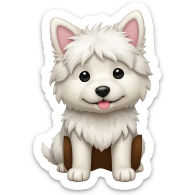 Scruffy white dog full body sticker