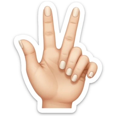 a hand with only the thumb, pointer, and middle finger extended with the remaining 2 fingers down sticker