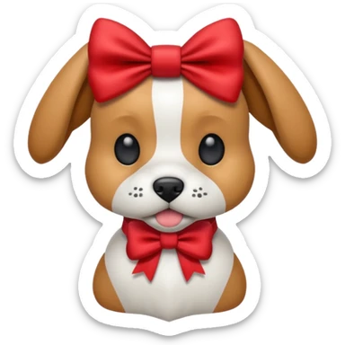 animatronic dog with red bow time like fnaf but dog emoji ios only face sticker