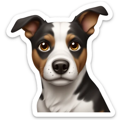 Dog York black and white and a little bit of brown on her face sticker