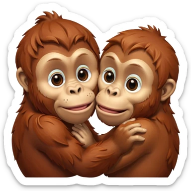 Kissing orangutang blowing kiss sticker