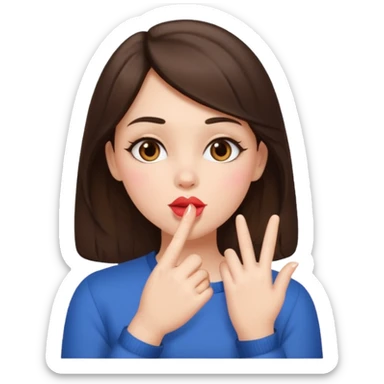 brunette girl blowing kisses sticker
