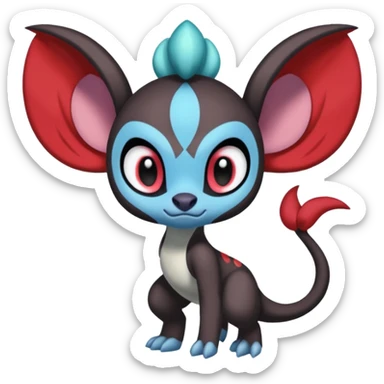 Colorful Exotic Meloetta-Darkrai-Stitch-Fakémon-creature-hybrid sticker