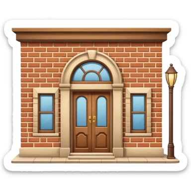 Beige bookshop building  sticker