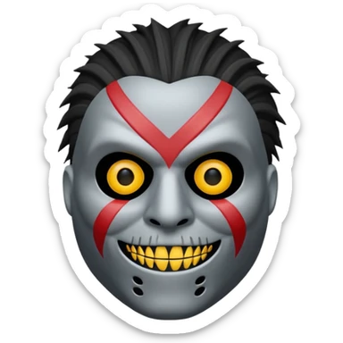Um emoji gotico com a máscara de espinhos do slipknot sticker