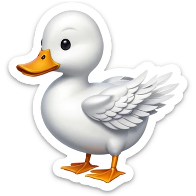 A white duck fused with an airplane  sticker