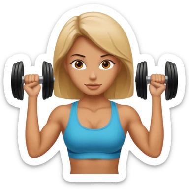 A hot female, lifting weights sticker