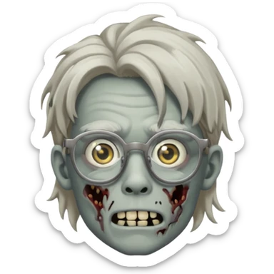 Boy zombie with semi freeform locks and glasses  sticker