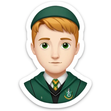 Jamie yeates is Marcus Flint in harry potter, wear hogwarts slytherin uniform sticker