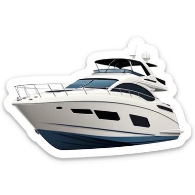 sea ray 500 yacht facing to the left on white background sticker