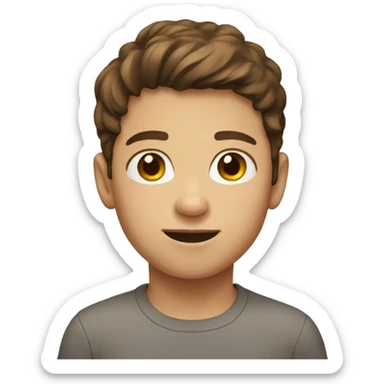 Kid with brown hair  sticker