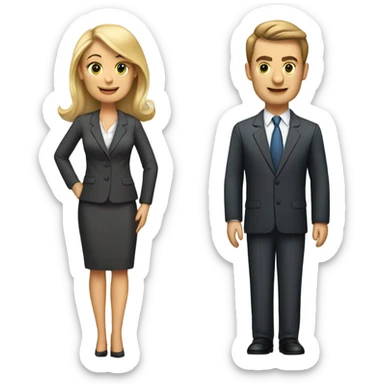 caucasian businessman and businesswoman sticker