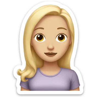 White girl blonde hair sleeping with dachshund sticker