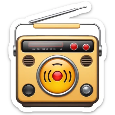 A radio with a hazard circle through it  sticker