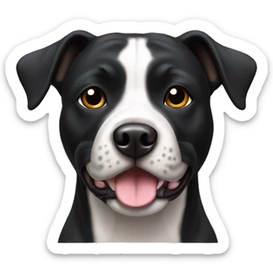 Black staffordshire bullterrier dog sticker