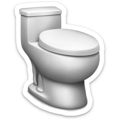 toilet with head poping out with huh? sticker