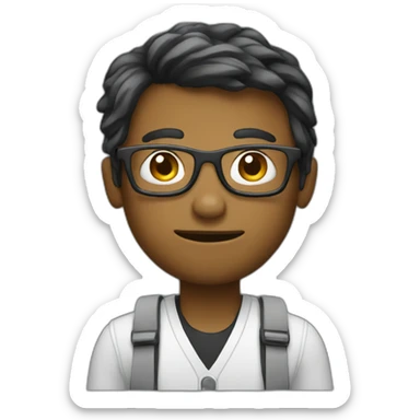 geek with phone sticker