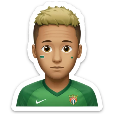 Neymar in green soccer cloth sticker