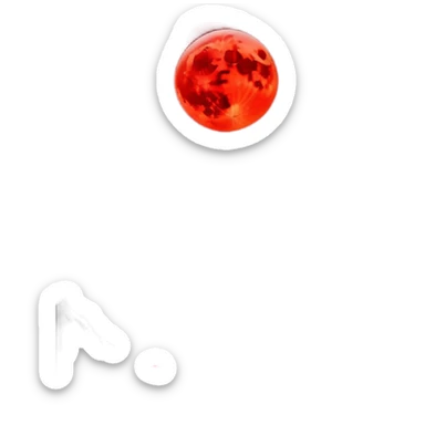 Edgy Black night sky with big Red vibrant neon-crimson-blood-moon Aesthetic scene scenery full picture  sticker