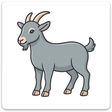 Edit the goat symbol of the year in Feng Shui, Chinese Eastern style with thin clean contours, soft rounded shapes, pastel palette #98B5BC, #B5B3C1, #C9A3C9, #E4C0CA, #F7DCD1, #F7C0AA, detailed shadows and highlights, soft lighting, transparent background, less cute, no decorative elements. Silhouette and appearance as in the reference. sticker