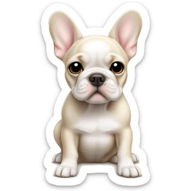 Beige but whiter French bulldog puppy  sticker