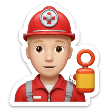lifeguard portrait, head and shoulders only, wearing red lifeguard uniform, rescue whistle and buoy strap visible, confident alert expression, beach safety vibe, 3D cartoon, mobile game icon style, clean background, no text, no watermark
 sticker