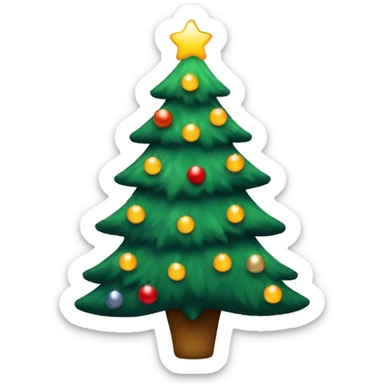 Christmas tree with lights sticker