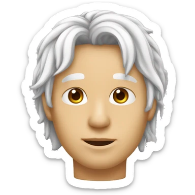 Ragazzo, white, capelli ricci lunghi sopra e corti ai lati, orecchini a cerchio in entrambe le orecchie, septum al naso  sticker