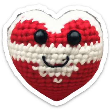 Big red Heart amigurumi  sticker
