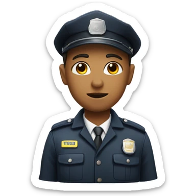 face, gender-neutral security guard sticker