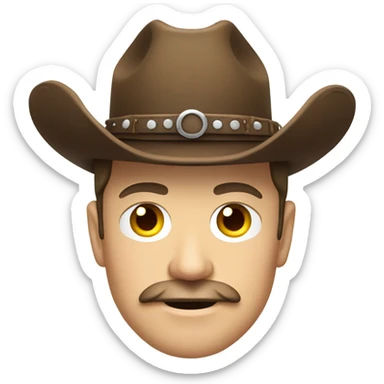 elon musk with a cowboys hat and and a moustache sticker