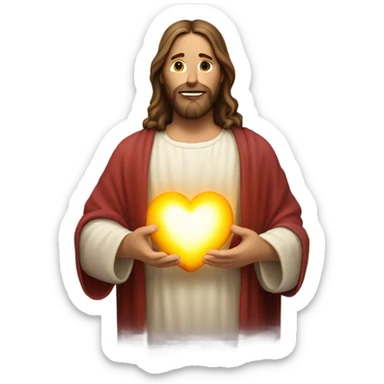 Jesus holding a heart  sticker