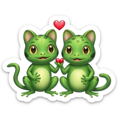 make me a good luck frog and kitten sticker