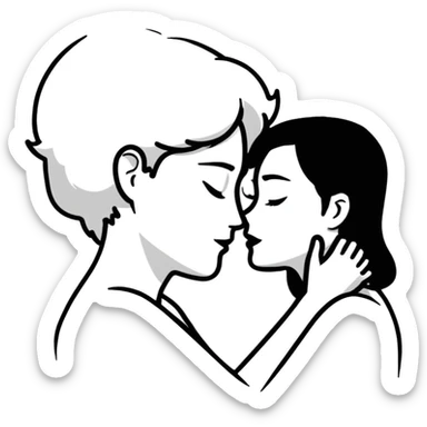 intimate moment between lovers sticker