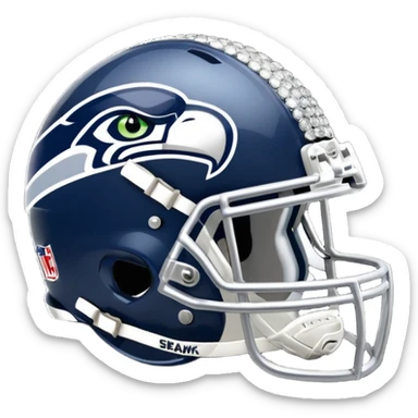 NFL Seahawks logo helmut with diamonds bling  sticker