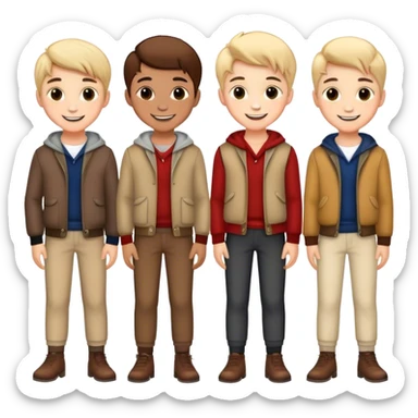 smiling boys in stylish outfits sticker