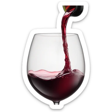 Red wine pouring into glass sticker