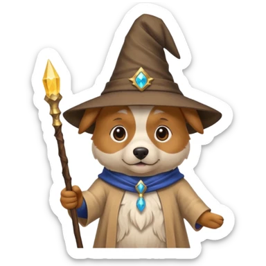 Dog wizard sticker