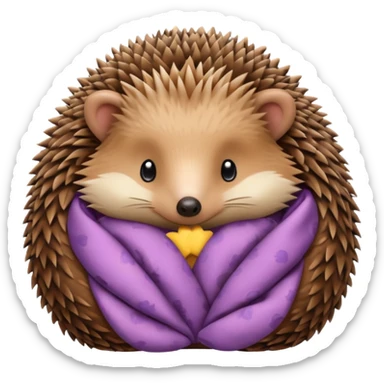 hedgehog in pajama curled up sticker