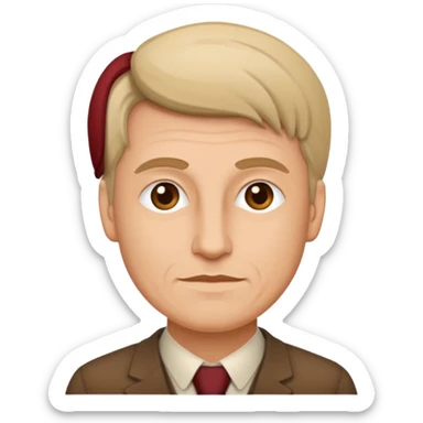 Imants Ziedonis, Latvian poet, portrait emoji style, no background sticker