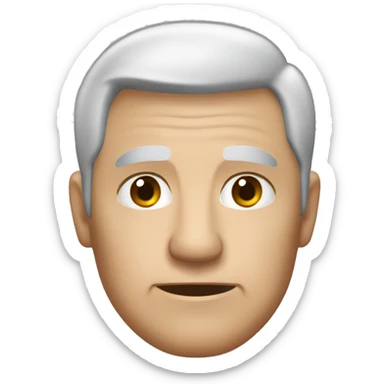 "Create a close-up image of the head of an older man with short silver hair, a calm yet serious expression, and smooth, defined facial features. The focus should be on the head, with no background or minimal details." sticker