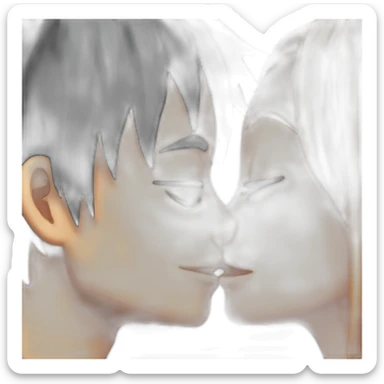 luffy and nami kissing from one piece sticker