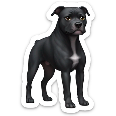 Black Staffie dog sticker