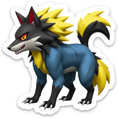 Shiny cool Zeraora-Zoroark-Obstagoon-fusion sticker