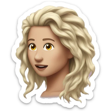 Lightning strikes a white woman's hair sticker