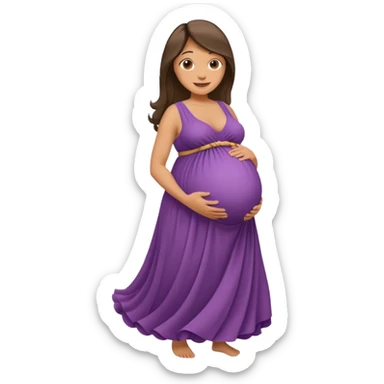 heavily pregnant woman with very very large overdue  quadruplets belly sticker